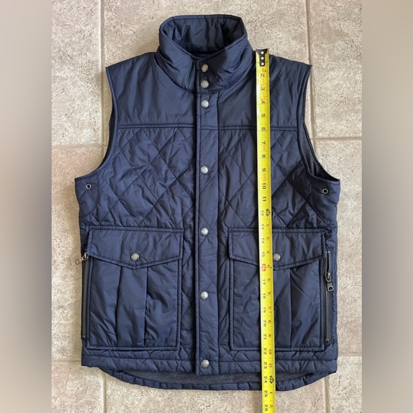 Banana Republic Quilted Puffer Vest NWT Small Navy Blue Full Snap Zip Pockets - Picture 3 of 6